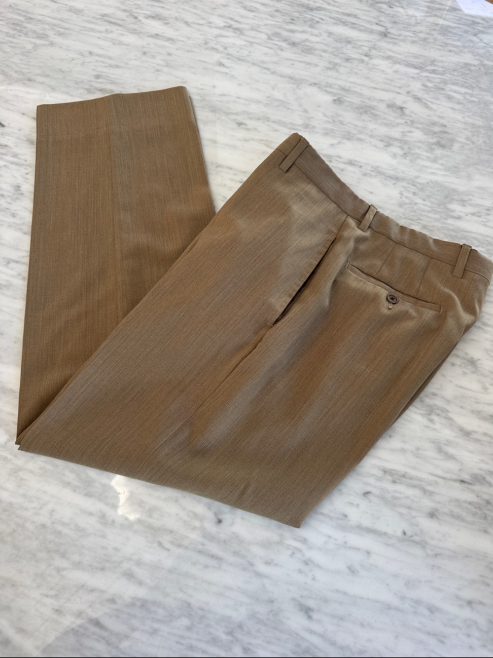 Trussini Men's Dress Pants in Camel Brown. W 32